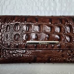 Brahmin Chestnut Crocodile Embossed Wallet